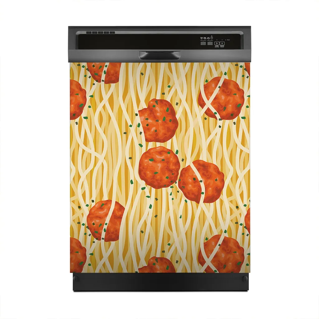 Aufkleber sticker 60x70 cm Dekorative folie Spülmaschine - Spaghetti Frikadellen